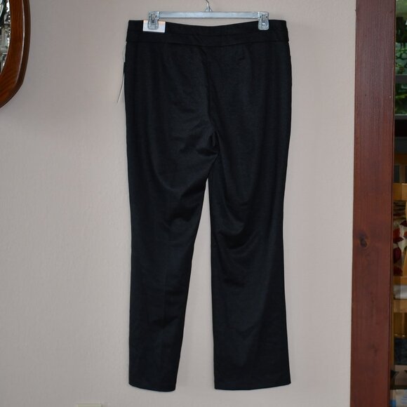 Cooper & Ella Women's Black Gray Grid Pull On Bootcut Dress Pants Size M NWT $59 - Picture 4 of 5